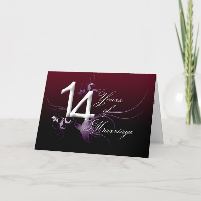 14 Years of Marriage (wedding anniversary) Card (Front)