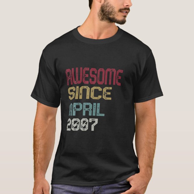 14 Years Old 2008 14Th Birthday Awesome Since Born T-Shirt (Front)