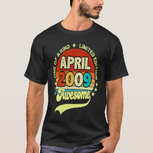 14 Years Old Awesome Since April 2009 14th Birthd T-Shirt