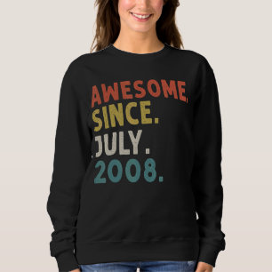 14 Years Old Awesome Since July 2008 14th Birthda Sweatshirt