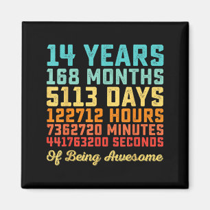 14 Years Old Birthday Quote Funny 14th B-Day Math Magnet