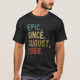 14 Years Old Epic Since August 2008 14th Birthday T-Shirt