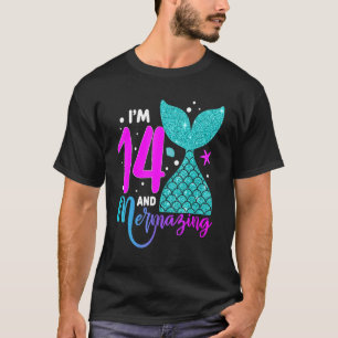 14 Years Old Girl Second 14th Birthday Mermaid Two T-Shirt