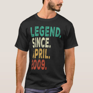 14 Years Old Legend Since April 2009 14th Birthday T-Shirt