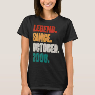 14 Years Old  Legend Since October 2008 14th Birth T-Shirt
