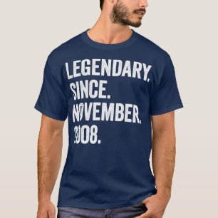 14 Years Old Legendary Since November 2008 14th Bi T-Shirt