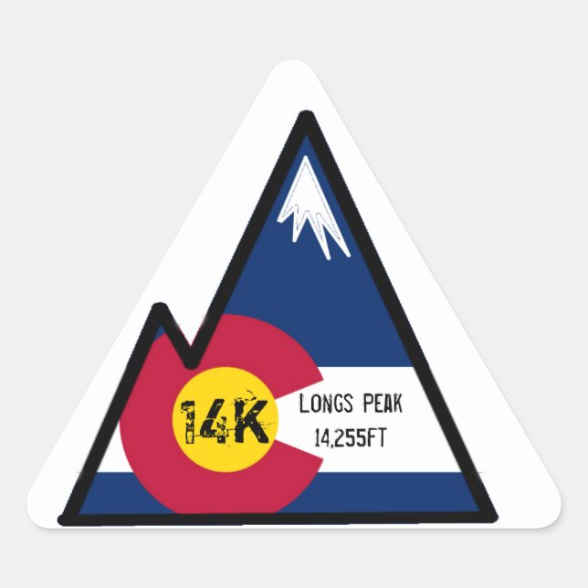 14k peak bagger (longs peak) triangle sticker (Front)