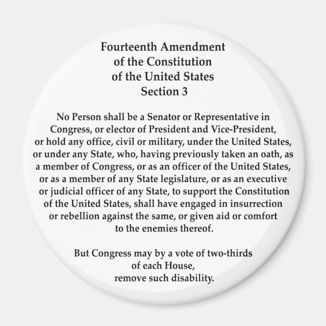 14th Amendment Section 3 Magnet (Front)