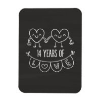 14th Anniversary Gift Chalk Hearts