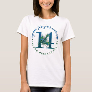 14th Anniversary Peacock Feathers T-Shirt