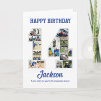 14th Birthday Anniversary Number 14 Photo Collage