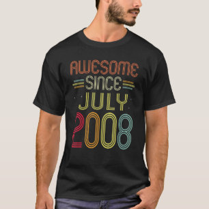 14th Birthday  Awesome Since July 2008 14 Years Ol T-Shirt