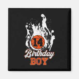 14th Birthday Basketball Theme Birthday Boy 14 Yrs Magnet