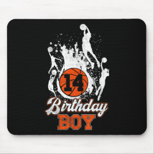 14th Birthday Basketball Theme Birthday Boy 14 Yrs Mouse Mat