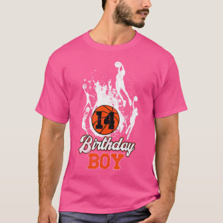 14Th Birthday Basketball Theme Birthday Boy 14 Yrs T-Shirt