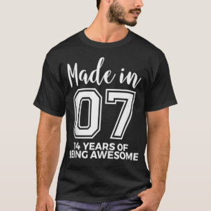 14th Birthday Born In 2007 Awesome 14 Year Old  T-Shirt