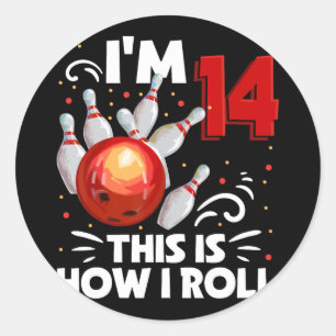 14th Birthday Boy Bowling This Is How I Roll 14 Ye Classic Round Sticker