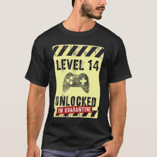 14th Birthday Boy Gamer LEVEL 14 UNLOCKED in Quara T-Shirt