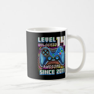 14th Birthday Boy Level 14 Gamer 14 Year Video Gam Coffee Mug