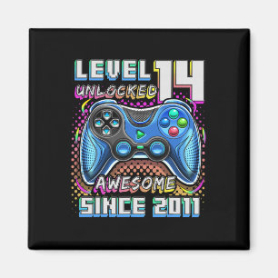 14th Birthday Boy Level 14 Gamer 14 Year Video Gam Magnet