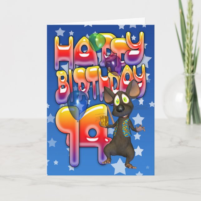 14th Birthday Card, Happy Birthday Card (Front)