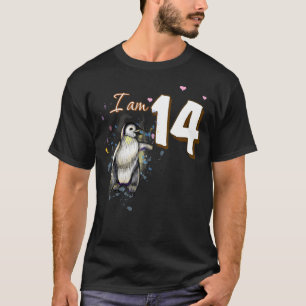 14th Birthday Cute Penguin Fan T-Shirt