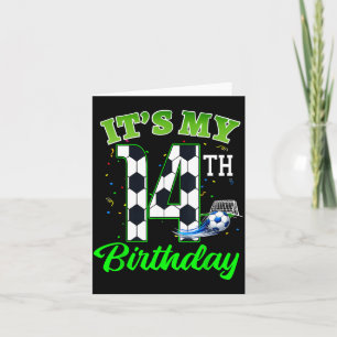 14th Birthday Football Boy Girl Kids Soccer Sports Card