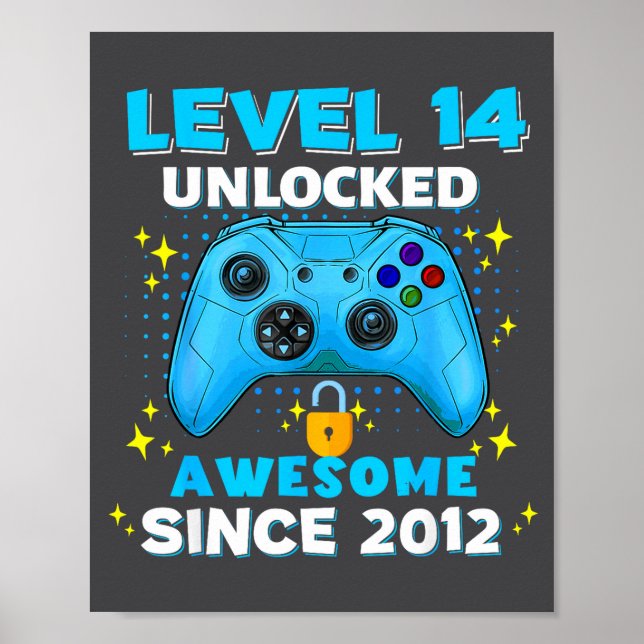 14th Birthday For Boys 14 Years Birthday Kids  Poster (Front)