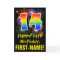 14th Birthday: Fun Fireworks Pattern + Rainbow 14