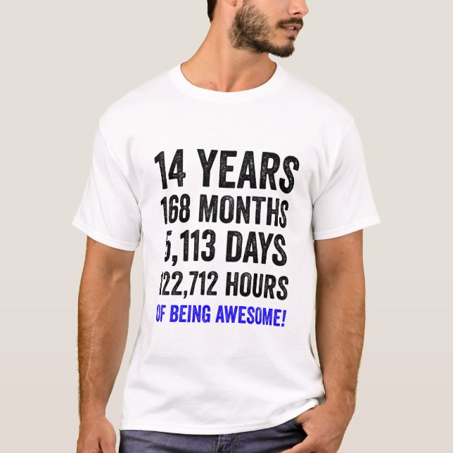 14th Birthday // Funny Boy’s Birthday Countdown T-Shirt (Front)