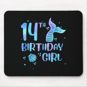 14th Birthday Girl Mermaid 14th Toddlers Back To S Mouse Mat