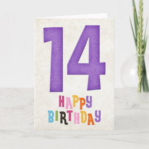 14th Birthday Happy Birthday Card Design 2