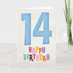 14th Birthday Happy Birthday Card Design 4