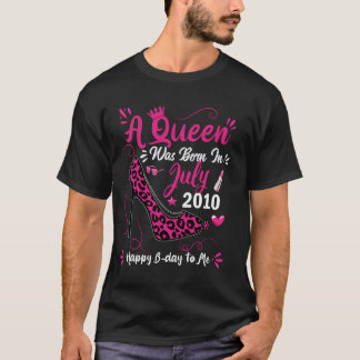 14th Birthday High Heel A Queen Was Born In July 2 T-Shirt