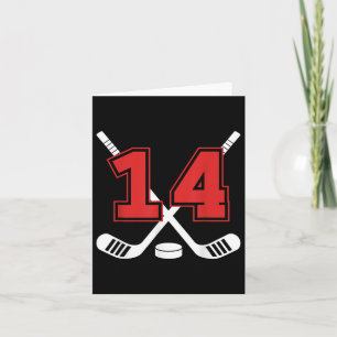 14th Birthday Ice Hockey Fourteen Year Old Ice Hoc Card