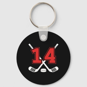 14th Birthday Ice Hockey Fourteen Year Old Ice Hoc Key Ring