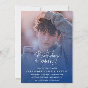 14th birthday invitation Birthday party Photo boy