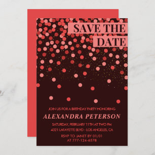 14th birthday invitations Save the date Confetti