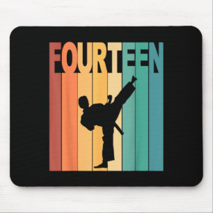 14th Birthday Karate Taekwondo Theme 14 Year Old Mouse Mat