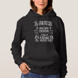 14th Birthday Legends Born In August 2008 14 Year Hoodie