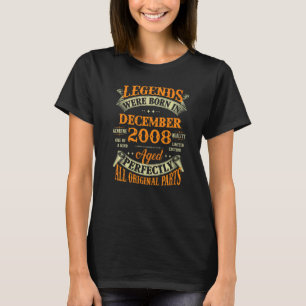 14th Birthday Legends Born In December 2008 14 Yr T-Shirt