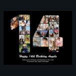 14th Birthday Number 14 Custom Photo Collage Poster<br><div class="desc">Mark years of wonderful memories and adventures with this captivating 14th Birthday Number Photo Collage. This customisable template is the perfect blend of creativity and sentiment, allowing you to create a truly memorable and personalised gift for your loved one's special day. Capture the essence of incredible years in a single...</div>