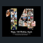 14th Birthday Number 14 Custom Photo Collage Poster<br><div class="desc">Mark years of wonderful memories and adventures with this captivating 14th Birthday Number Photo Collage. This customisable template is the perfect blend of creativity and sentiment, allowing you to create a truly memorable and personalised gift for your loved one's special day. Capture the essence of incredible years in a single...</div>