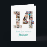 14th Birthday Number 14 Photo Collage Personalised Card<br><div class="desc">Celebrate your child's momentous 14th Birthday with this cute card. It's a personalised photo collage birthday card that allows you to create a truly unique and memorable design. This customisable template lets you insert your own cherished photos, capturing the precious moments of your children's year. This custom card is perfect...</div>