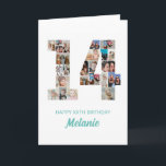 14th Birthday Number 14 Photo Collage Personalised Card<br><div class="desc">Celebrate your child's momentous 14th Birthday with this cute card. It's a personalised photo collage birthday card that allows you to create a truly unique and memorable design. This customisable template lets you insert your own cherished photos, capturing the precious moments of your children's year. This custom card is perfect...</div>
