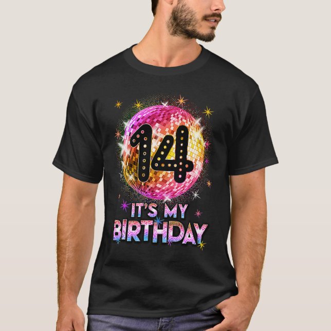 14th Birthday Outfit For Girls 1970s Retro Ball Di T-Shirt (Front)