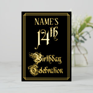 14th Birthday Party — Fancy Script & Custom Name