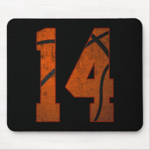 14th Birthday Party Fourteen 14 Year Old Basketbal Mouse Mat