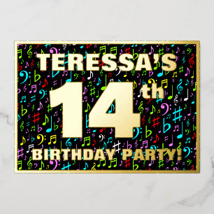 14th Birthday Party — Fun, Colourful Music Symbols