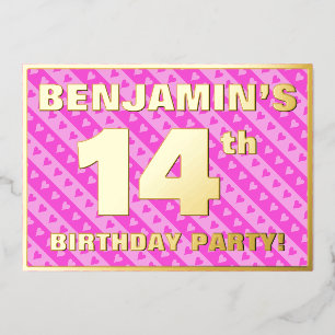 14th Birthday Party — Fun Pink Hearts and Stripes